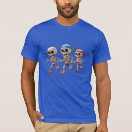 “3D-cartoon-skeletrace • Grappig rennend skelet T-shirt