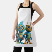 3D Cartoon-thema T-shirt - speels & levendig desi Schort (Insitu)