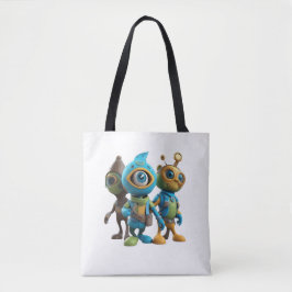 3D Cartoon-thema T-shirt - speels & levendig desi Tote Bag