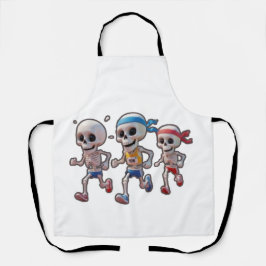 “3D Cartoonskelet Race • Grappig Hardlopend Skelet Schort