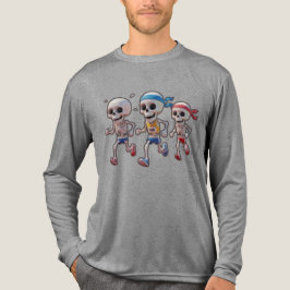 “3D Cartoonskelet Race • Grappig Hardlopend Skelet Tri-Blend Shirt