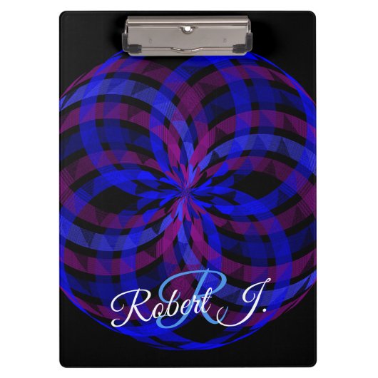 3D Center Flower Petal Geometric Clipboard Klembord (Voorkant)