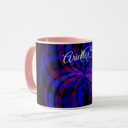 3D Center Flower Petal Geometric Coffee Mug Mok (Voorkant links)