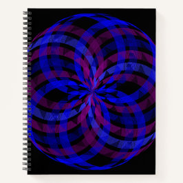 3D Center Flower Petal Geometric Spiral Notebook Notitieboek