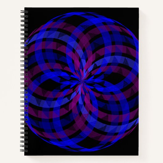3D Center Flower Petal Geometric Spiral Notebook Notitieboek (Voorkant)