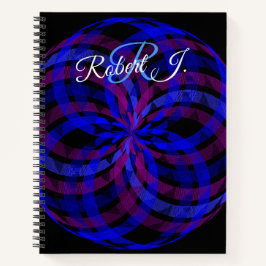 3D Center Flower Petal Geometric Spiral Notebook Notitieboek
