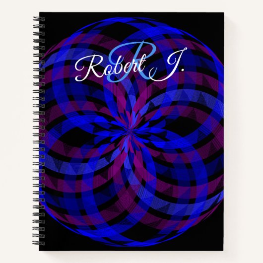 3D Center Flower Petal Geometric Spiral Notebook Notitieboek (Voorkant)