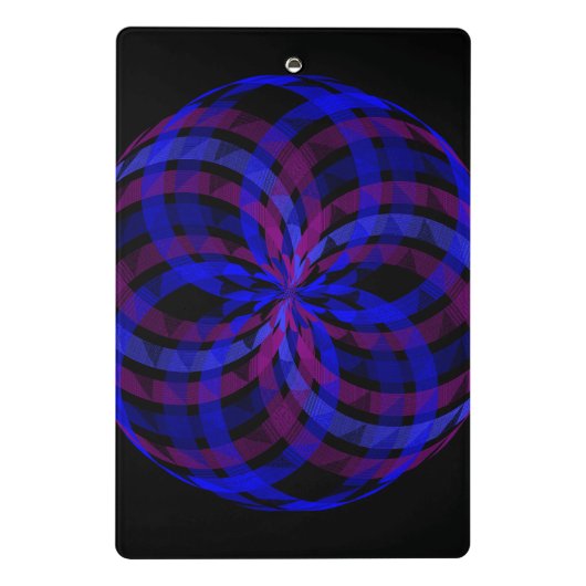 3D Center Geometric Flower Petal Mini Clipboard Klembord (Achterkant)