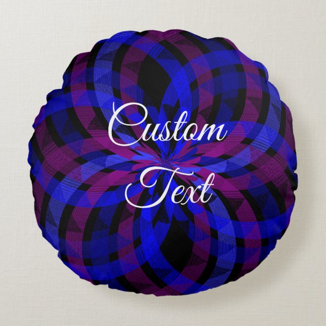 3D Centrum Bloem Petal Ronde Kussen (Voorkant)