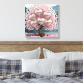 3D Cherry Blossom Tree met Glitter en Intertwine Canvas Afdruk (Insitu (Slaapkamer))