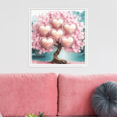 3D Cherry Blossom Tree met Glitter en Intertwine Canvas Afdruk (Insitu (Woonkamer))