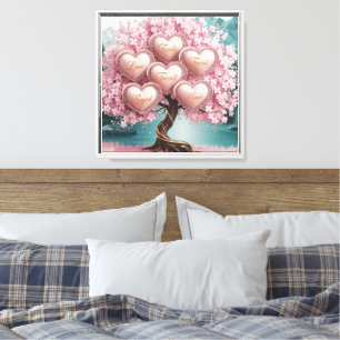3D Cherry Blossom Tree met Glitter en Intertwine Canvas Afdruk