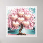 3D Cherry Blossom Tree met Glitter en Intertwine Canvas Afdruk (Voorkant)