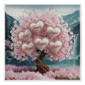 3D Cherry Blossom Tree met Glitter en Intertwine Perfect Poster (Voorkant)