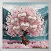 3D Cherry Blossom Tree met Glitter en Intertwine Poster (Voorkant)