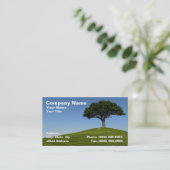 3D Cherry Tree op Hill tegen Clear Blue Sky Visitekaartje (Staand voorkant)