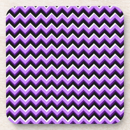 3D Chevron in Purples en Black Onderzetter (Voorkant)
