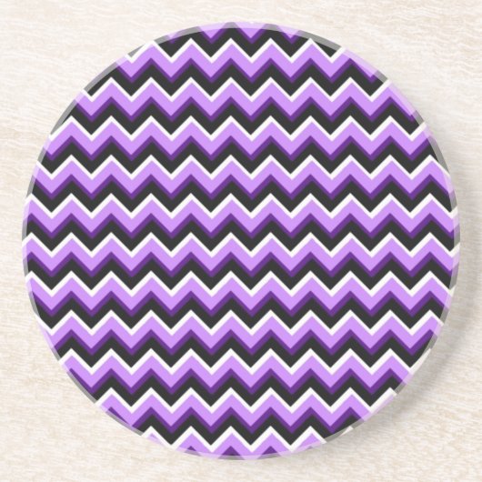 3D Chevron in Purples en Black Zandsteen Onderzetter (Voorkant)