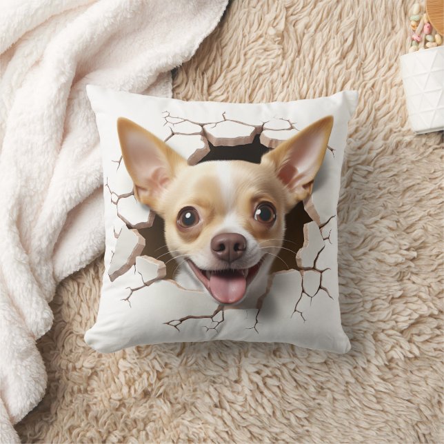 3D Chihuahua gebarsten gat Kussen (Deken)
