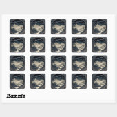 3D Chinees landschap grijs vierkant stickers in li (Vel)