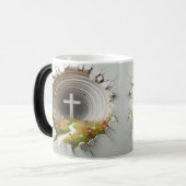 3D Christelijk Kruis Magische Mok (Voorkant links)