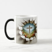 3D Christelijk Kruis Magische Mok (Links)