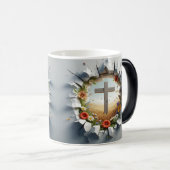 3D Christelijk Kruis Magische Mok (Voorkant rechts)