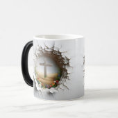 3D Christelijk Kruis Magische Mok (Voorkant links)