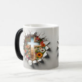 3D Christelijk Kruis Magische Mok (Voorkant links)