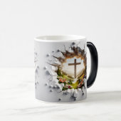 3D Christelijk Kruis Magische Mok (Voorkant rechts)