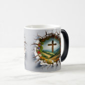 3D Christian Cross Magische Mok (Voorkant rechts)