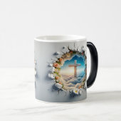 3D Christian Cross Magische Mok (Voorkant rechts)
