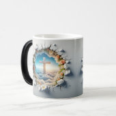 3D Christian Cross Magische Mok (Voorkant links)