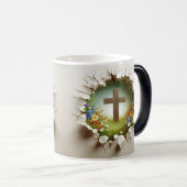 3D Christian Cross Magische Mok (Voorkant rechts)