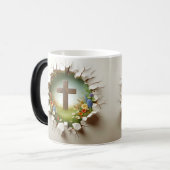 3D Christian Cross Magische Mok (Voorkant links)