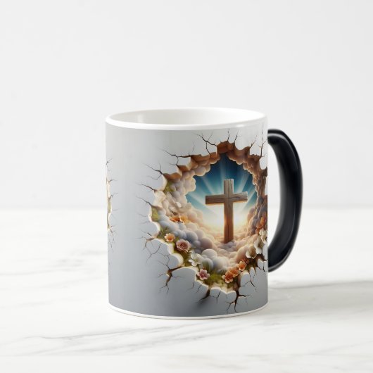 3D Christian Cross Magische Mok (Voorkant rechts)