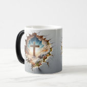3D Christian Cross Magische Mok (Voorkant links)