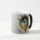 3D Christian Cross Magische Mok (Voorkant rechts)