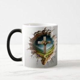 3D Christian Cross Magische Mok