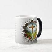 3D Christian Cross Magische Mok (Voorkant rechts)