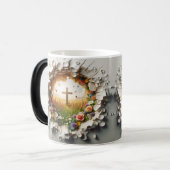 3D Christian Cross Magische Mok (Voorkant links)