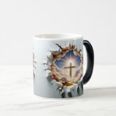 3D Christian Cross Magische Mok (Voorkant rechts)
