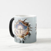 3D Christian Cross Magische Mok (Voorkant links)
