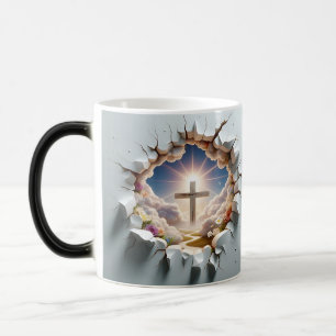 3D Christian Cross Magische Mok