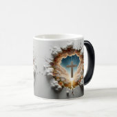 3D Christian Cross Magische Mok (Voorkant rechts)