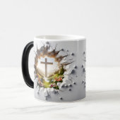 3D Christian Cross Magische Mok (Voorkant links)
