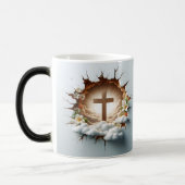 3D Christian Cross Magische Mok (Links)