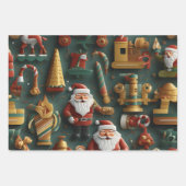 3D Christmas Delight - Santa's Workshop Inpakpapier Vel (Voorkant)