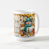 3D Christmas Gifts Snowman Koffiemok (Voorkant rechts)