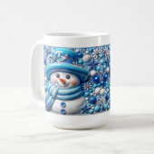 3D Christmas Snowman Koffiemok (Voorkant links)